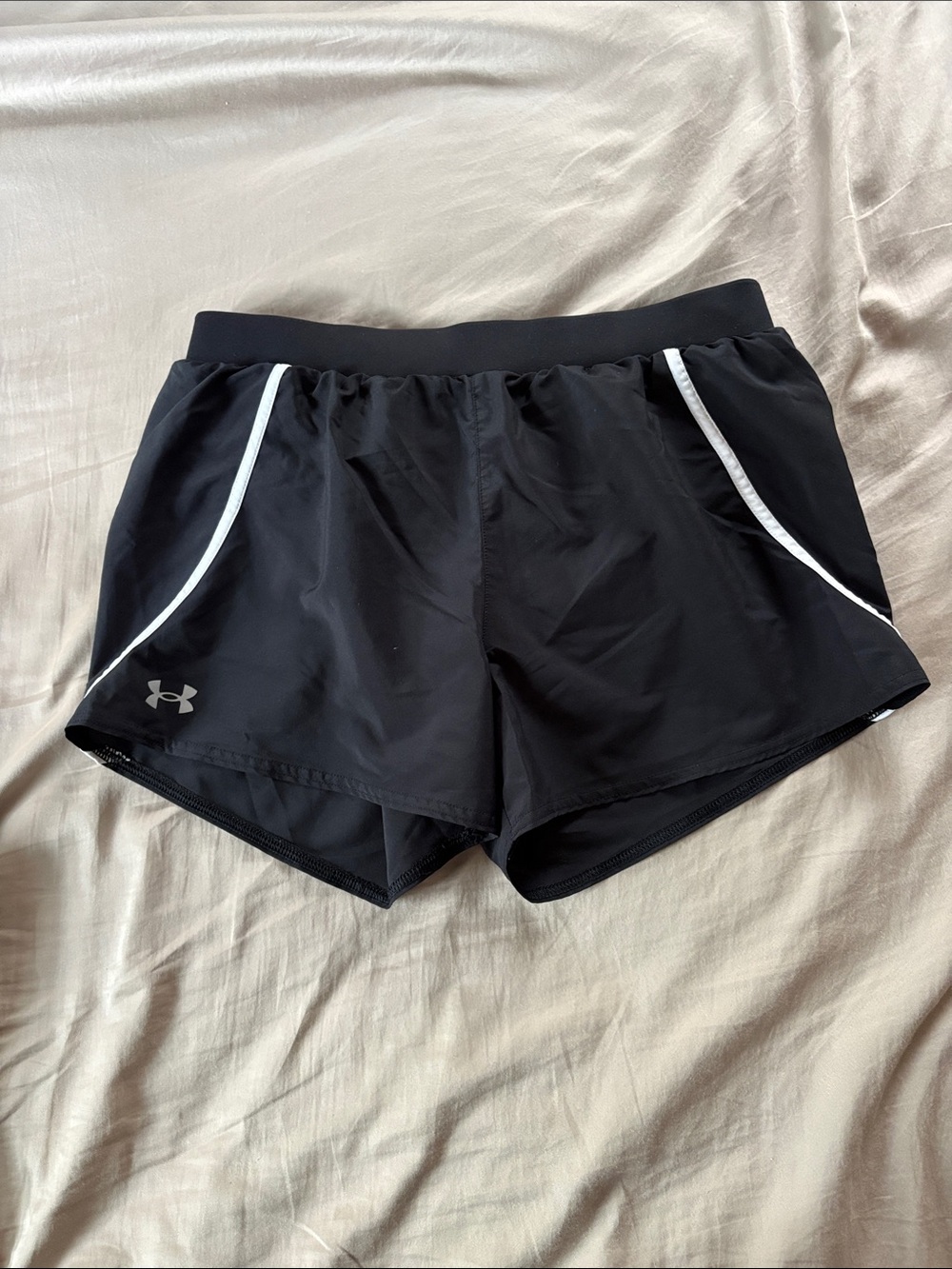Under Armour Black Women's Athletic Shorts with White Trim